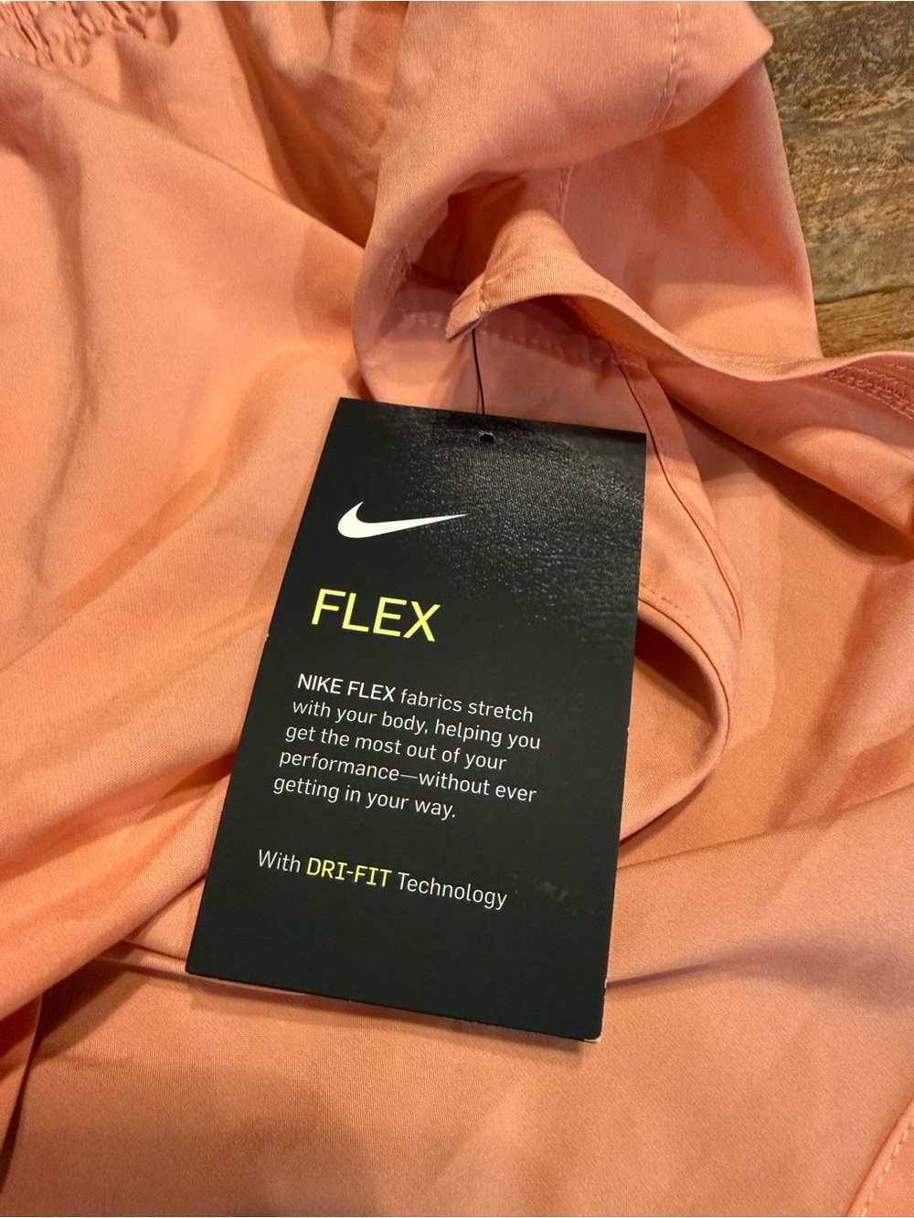 Nike Women's Tempo LX 3” Short Peach Athletic Shorts with Silver Swoosh - Picture 3 of 4